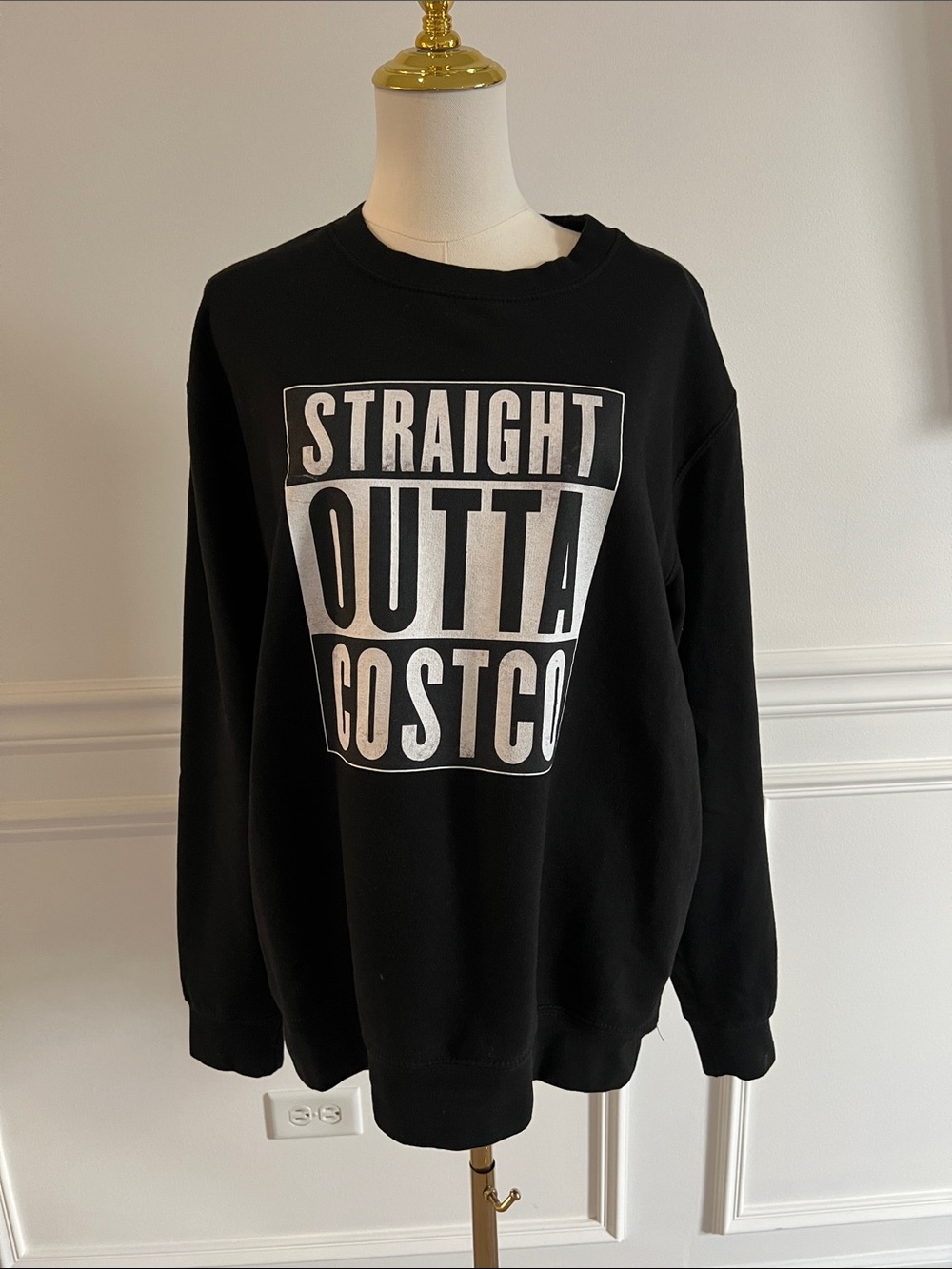 Black "Straight Outta Costco" Graphic Sweatshirt - size L